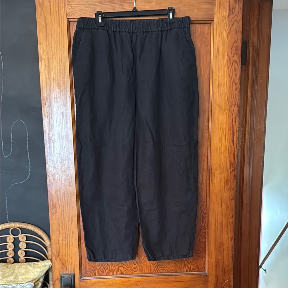 Quince Black 100% Linen Pants Size Large